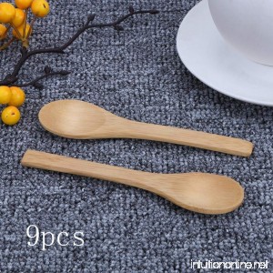 Whitelotous 9pcs Deep Mouth Bamboo Wooden Spoon Pseudo Ginseng Spoon Mini Tea Dinnerware Spoon (Small pointed bamboo spoon) - B0742BLQXM
